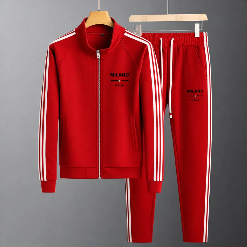 Men's Textured Zip-Front Tracksuit Set – product view | Hensley London