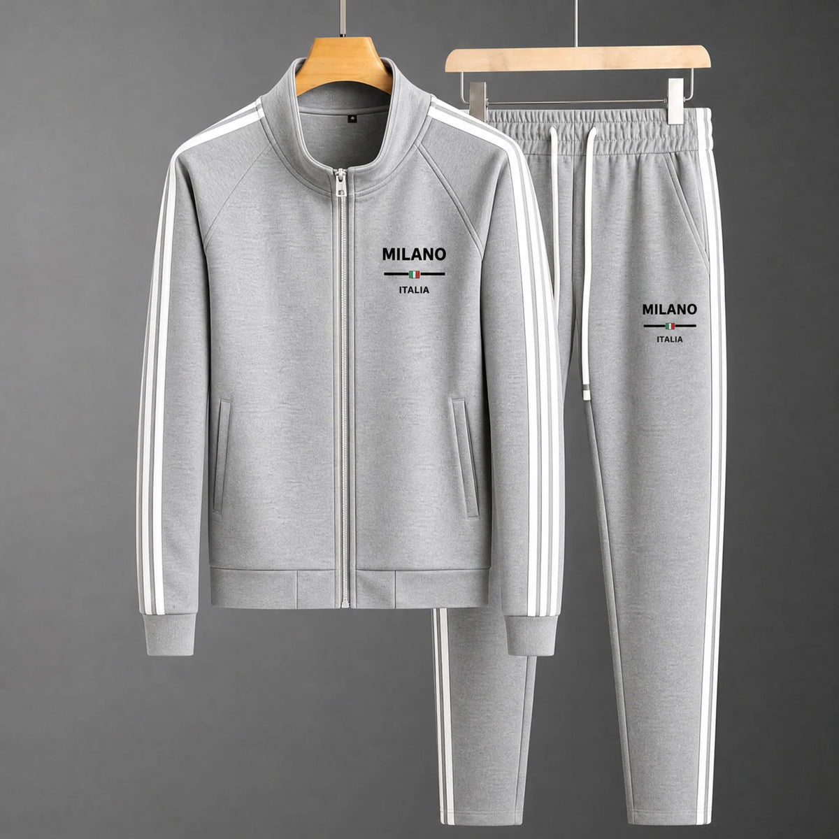 Men's Textured Zip-Front Tracksuit Set – product view | Hensley London