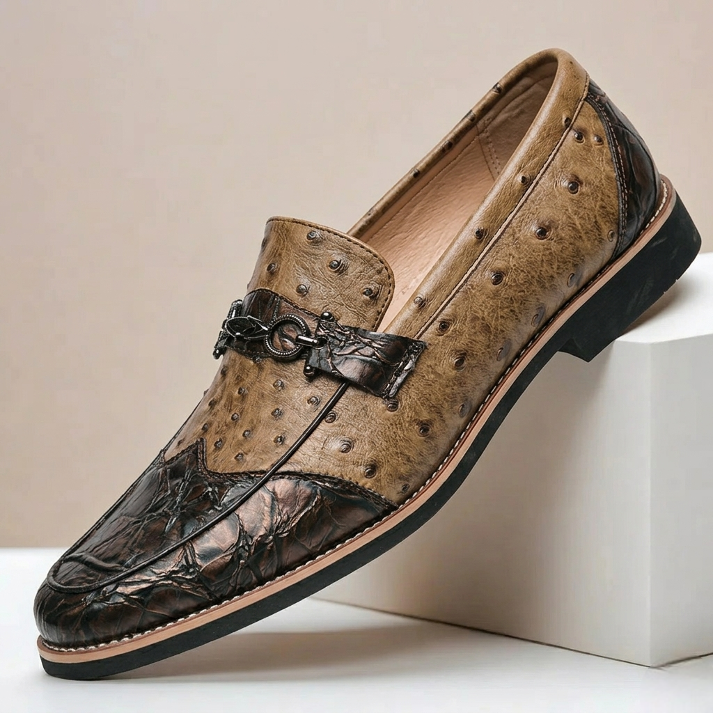 Men's Faux Leather Contrast Loafers