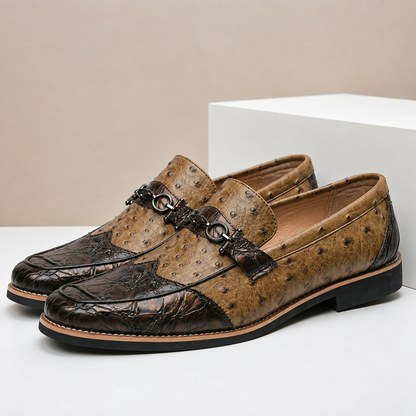 Men's Faux Leather Contrast Loafers