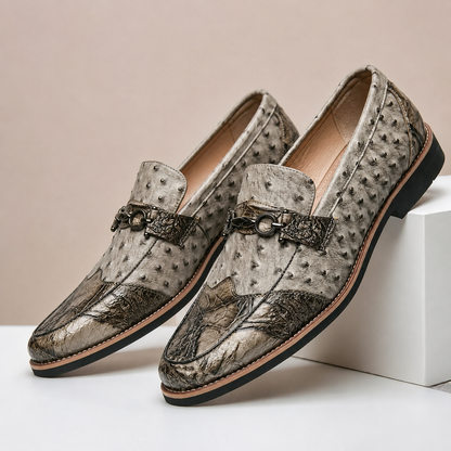 Men's Faux Leather Contrast Loafers