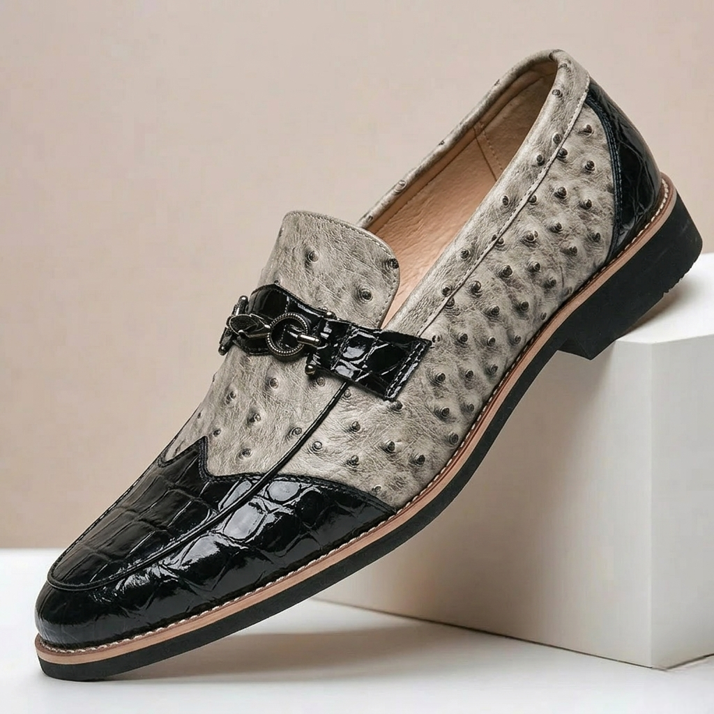 Men's Faux Leather Contrast Loafers