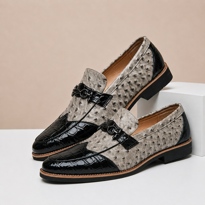 Men's Faux Leather Contrast Loafers