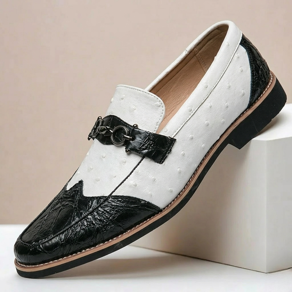 Men's Faux Leather Contrast Loafers