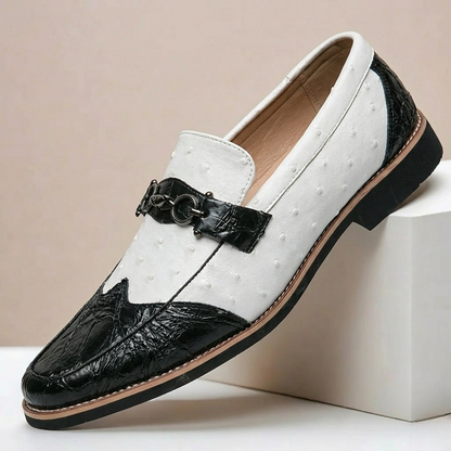 Men's Faux Leather Contrast Loafers