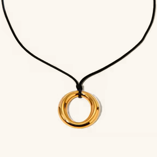 Minimalist Gold Necklace with Ring Pendant – Hypoallergenic Stainless Steel, Waterproof Design, 19 Inches 0