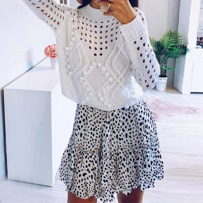 Misty - Hollow-out Long Sleeved Winter Sweater 1