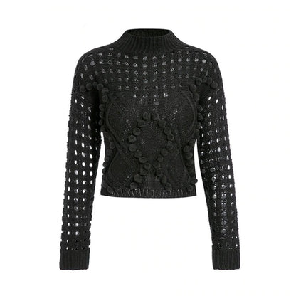 Misty - Hollow-out Long Sleeved Winter Sweater 7