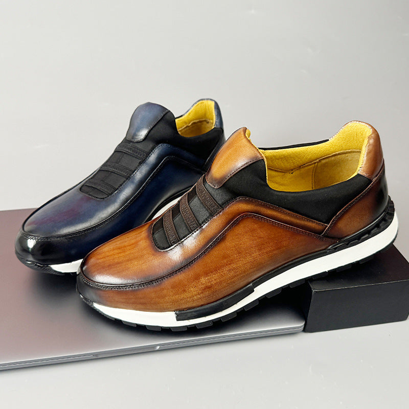 Men's Smooth Cowhide Leather Low-Top Sneakers – detail view | Hensley London