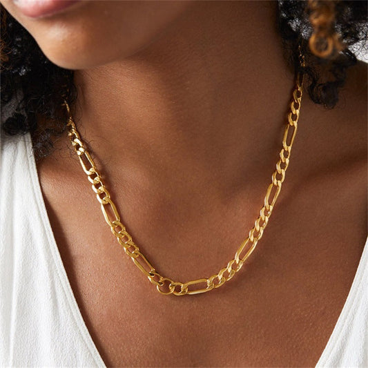 Modern Gold Chain Necklace with Adjustable Lengths – Hypoallergenic Stainless Steel-Plated 14k Gold 1