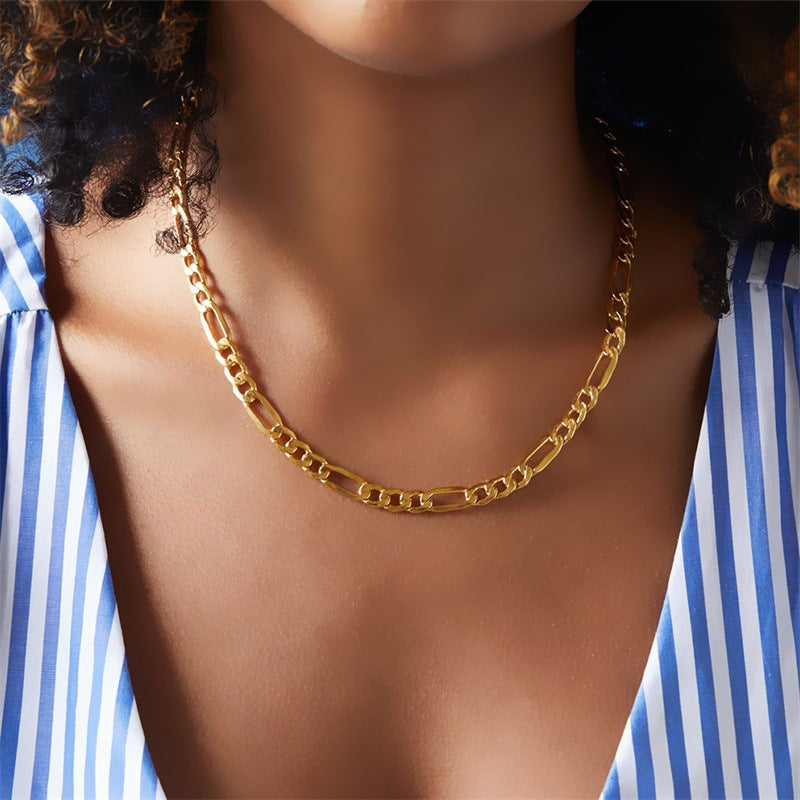 Modern Gold Chain Necklace with Adjustable Lengths – Hypoallergenic Stainless Steel-Plated 14k Gold 3