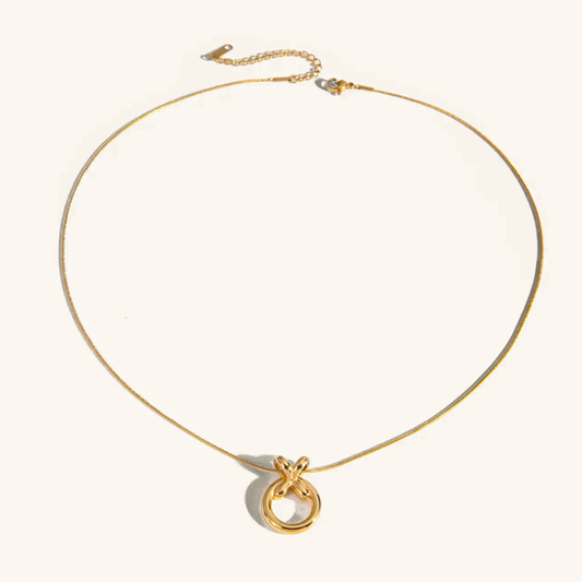 Modern Gold Necklace with Hoop Pendant – Hypoallergenic Stainless Steel, 20-Inch Length, Adjustable Fit 0