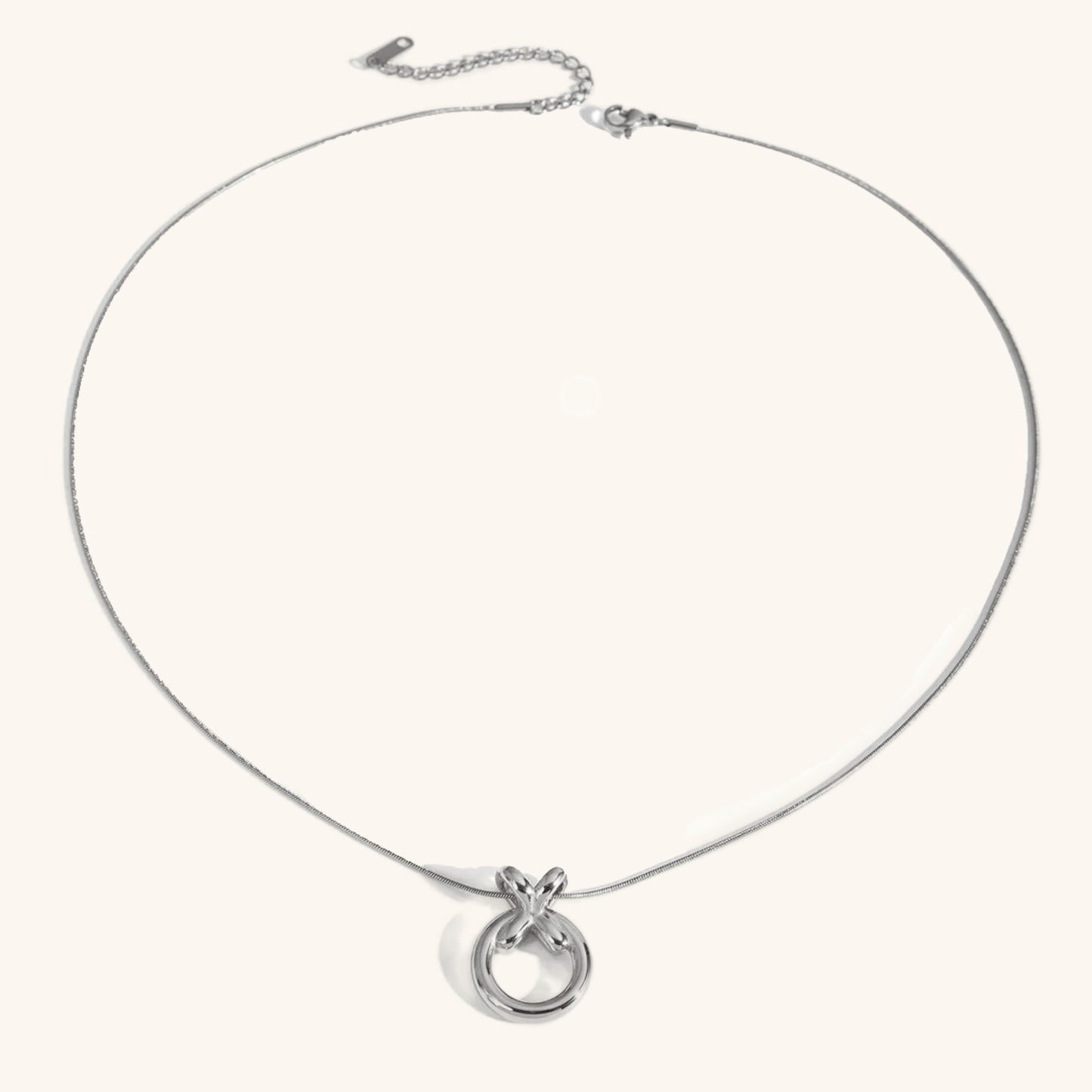 Modern Gold Necklace with Hoop Pendant – Hypoallergenic Stainless Steel, 20-Inch Length, Adjustable Fit 4