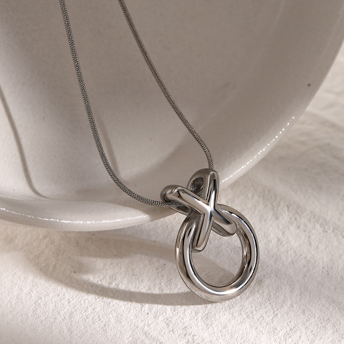 Modern Gold Necklace with Hoop Pendant – Hypoallergenic Stainless Steel, 20-Inch Length, Adjustable Fit 8