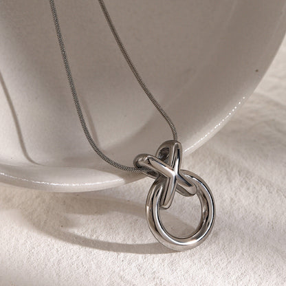 Modern Gold Necklace with Hoop Pendant – Hypoallergenic Stainless Steel, 20-Inch Length, Adjustable Fit 8