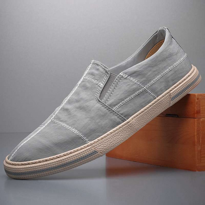 Men's Canvas Slip-On Shoes – detail view | Hensley London