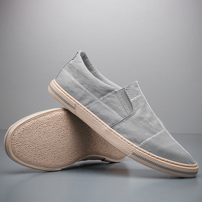 Men's Canvas Slip-On Shoes – back view | Hensley London