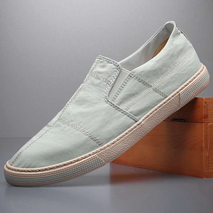 Men's Canvas Slip-On Shoes – top view | Hensley London