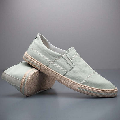 Men's Canvas Slip-On Shoes – angle view | Hensley London