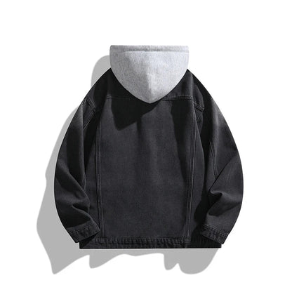 Men's Hooded Denim Jacket – detachable hood detail | Hensley London
