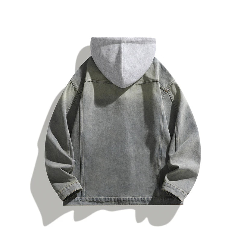 Men's Hooded Denim Jacket – back view | Hensley London