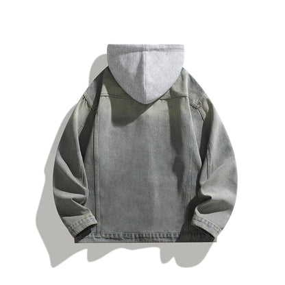Men's Hooded Denim Jacket – back view | Hensley London