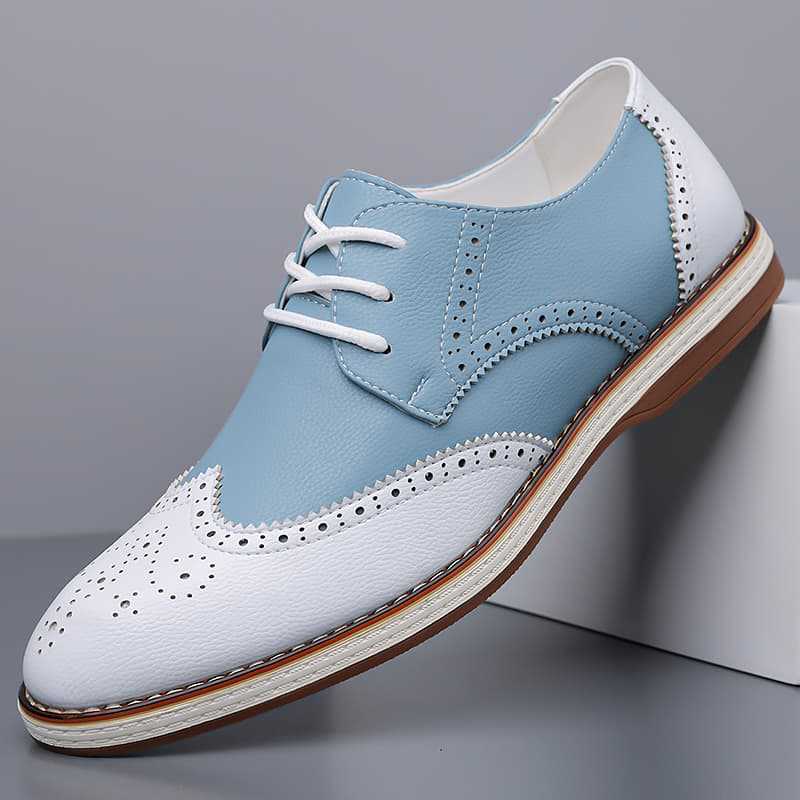 Men's Leather Wingtip Brogue Shoes – main view | Hensley London