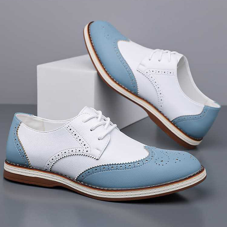 Men's Leather Wingtip Brogue Shoes – top view | Hensley London