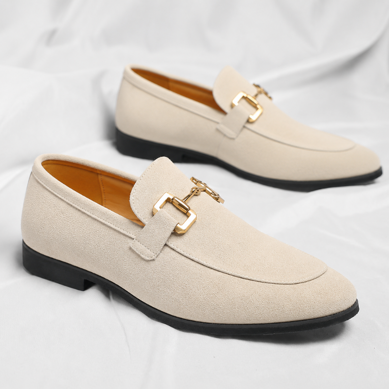 Men's Premium Suede Bit Loafers – side view | Hensley London