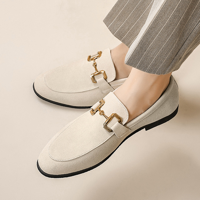 Men's Premium Suede Bit Loafers – back view | Hensley London