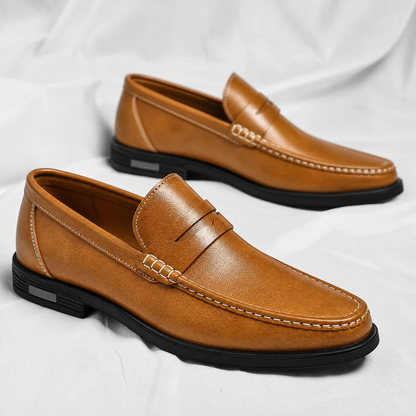 Men's Genuine Leather Penny Loafers – product view | Hensley London