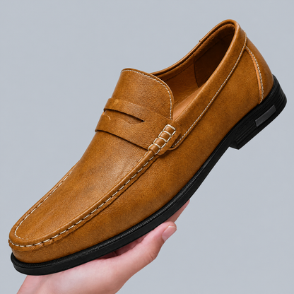 Men's Genuine Leather Penny Loafers – product view | Hensley London
