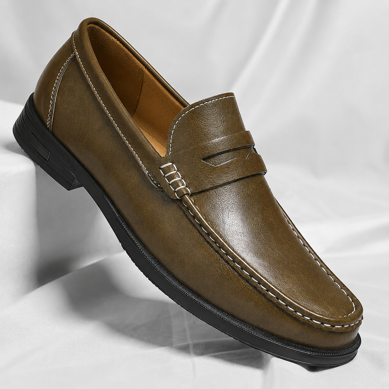 Men's Genuine Leather Penny Loafers – product view | Hensley London