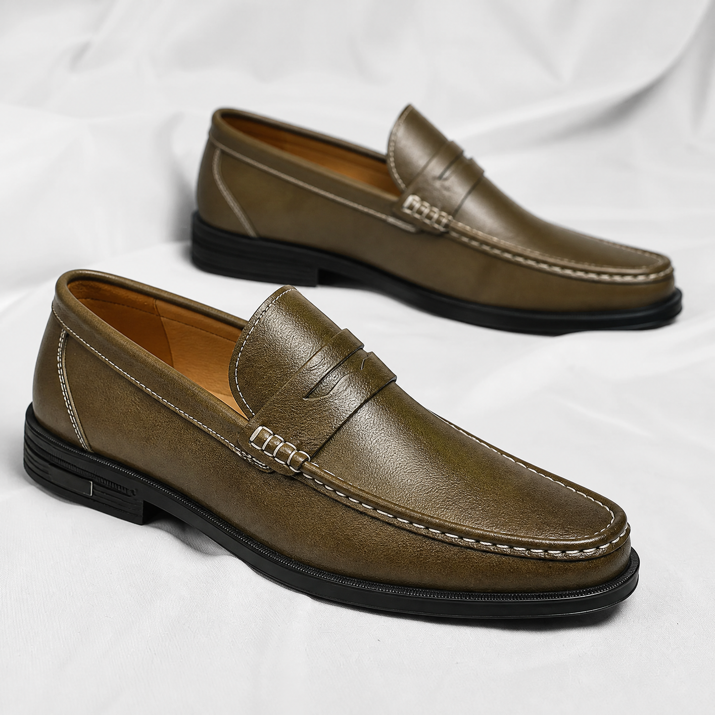 Men's Genuine Leather Penny Loafers – product view | Hensley London