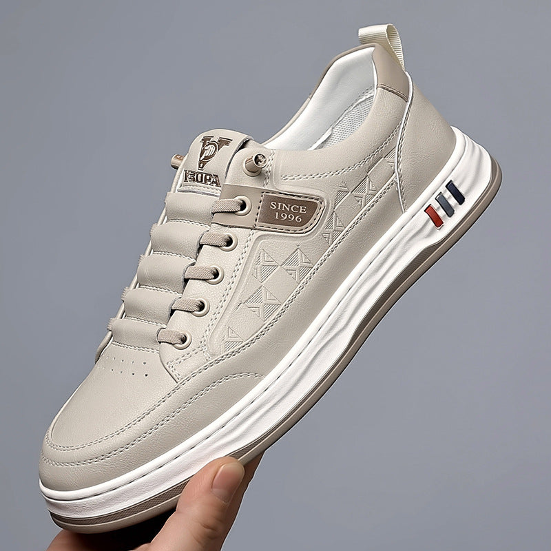 Men's Genuine Leather Sneakers in Brown – detail view | Hensley London