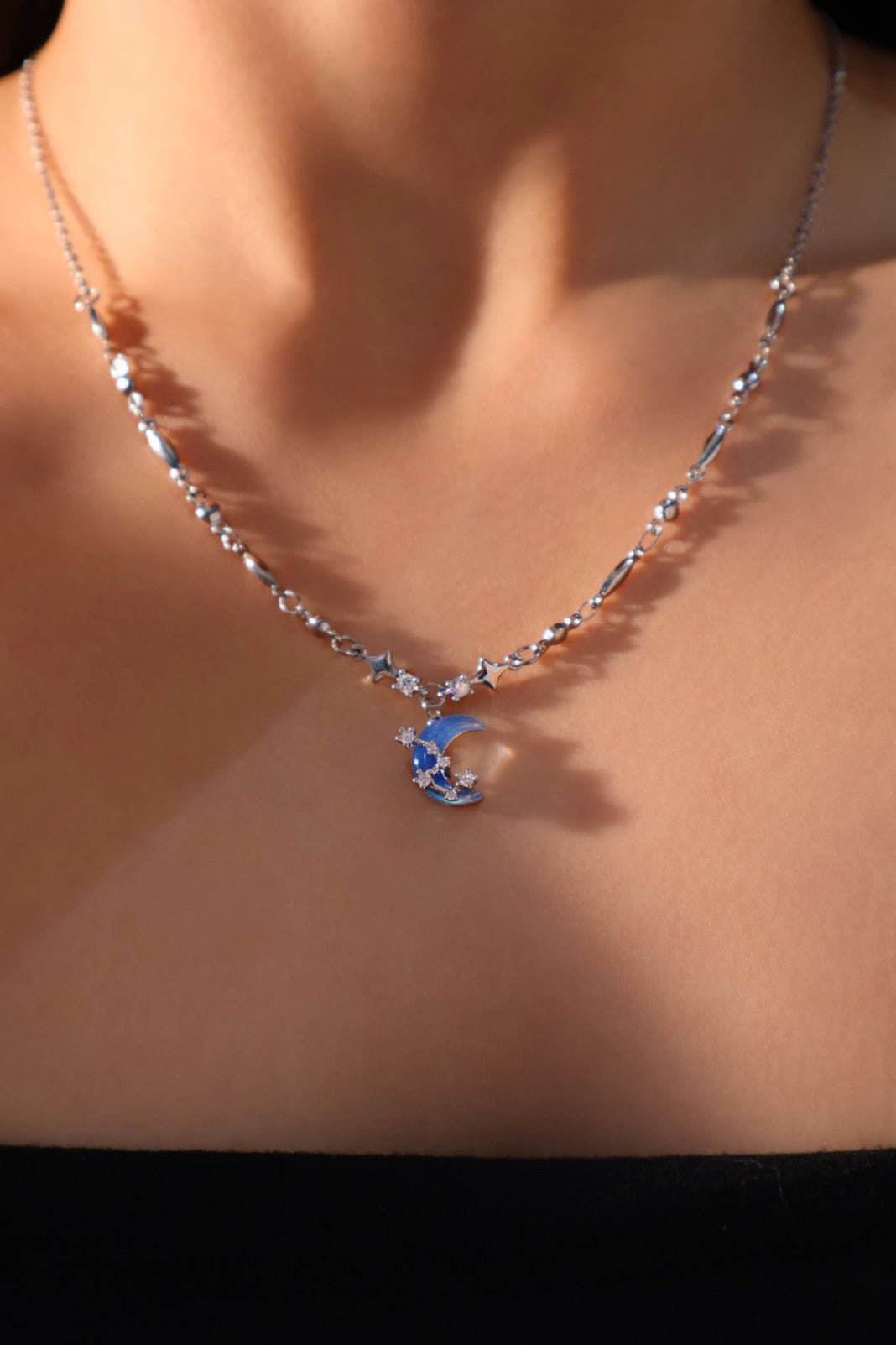 Women's Jewelry Set Moonstone Moon Star Platinum Plated with Zirconia Diamonds - 2