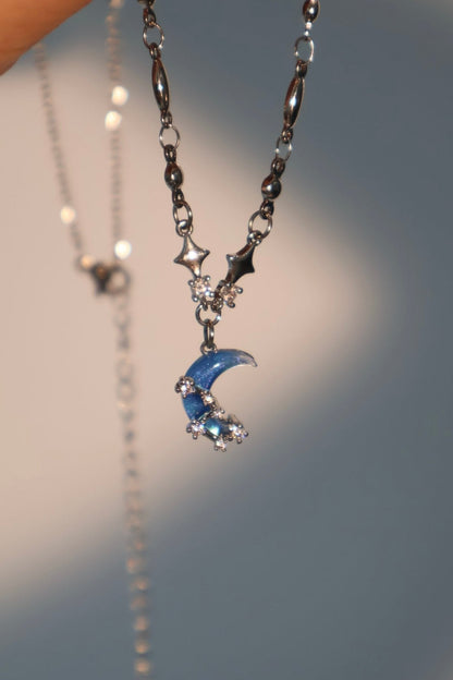 Women's Jewelry Set Moonstone Moon Star Platinum Plated with Zirconia Diamonds - 3