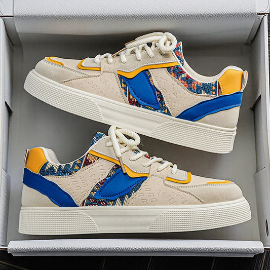Men's Suede Patchwork Court Sneakers – product view | Hensley London