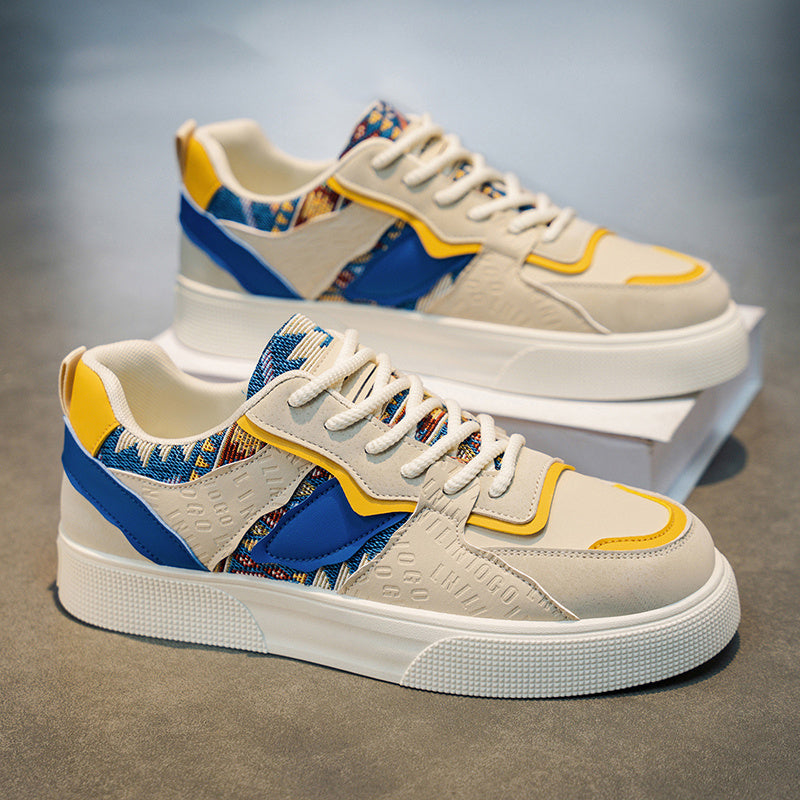 Men's Suede Patchwork Court Sneakers – product view | Hensley London