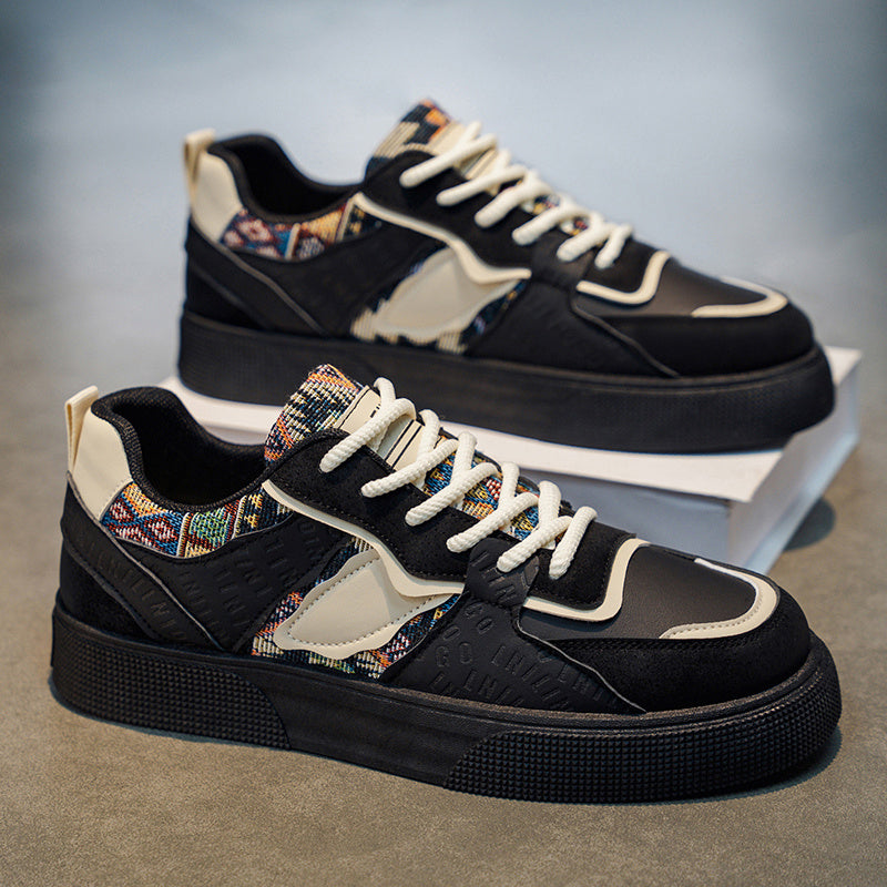 Men's Suede Patchwork Court Sneakers – product view | Hensley London