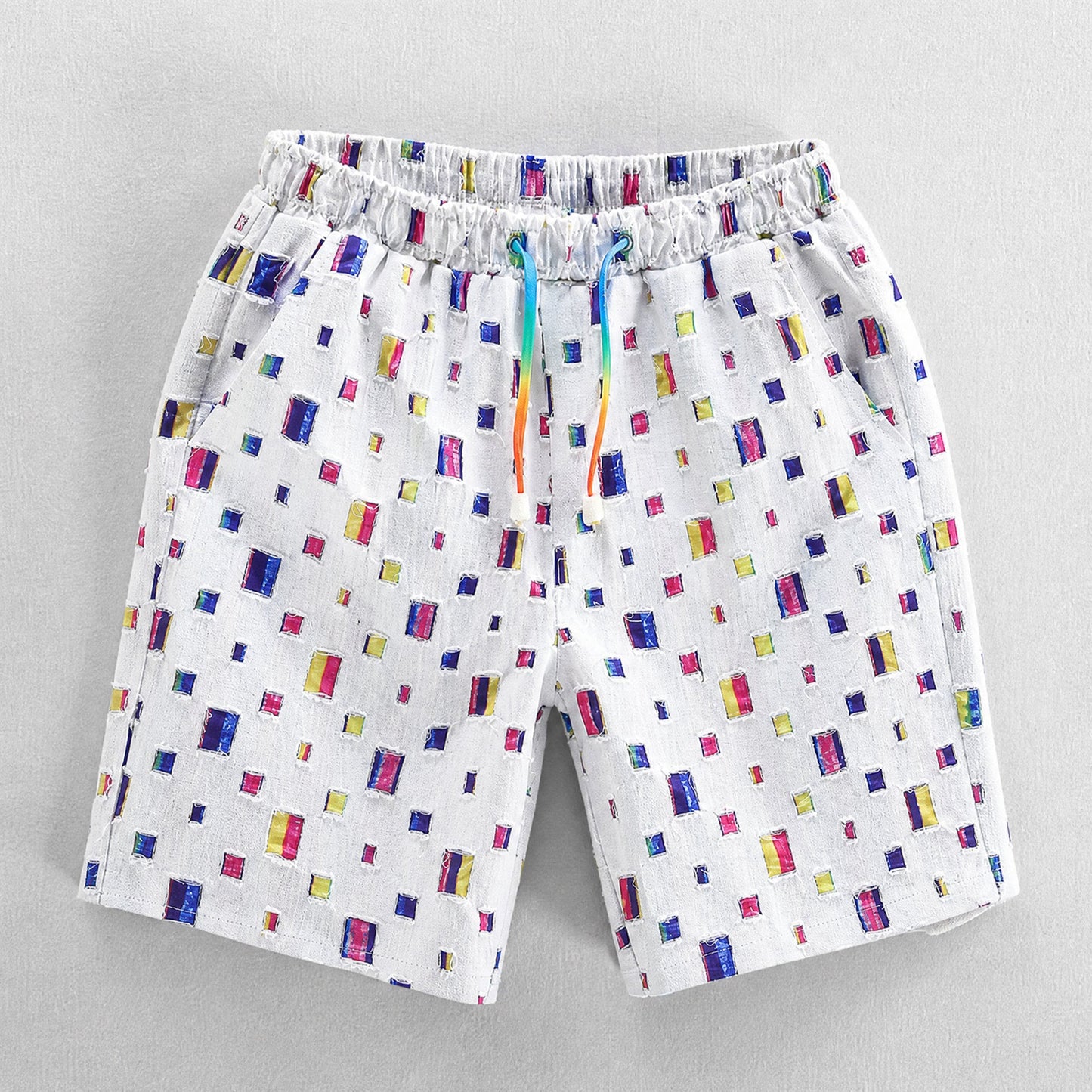 Men's Cotton Blend Drawstring Shorts – product view | Hensley London