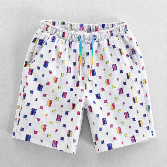 Men's Cotton Blend Drawstring Shorts – product view | Hensley London