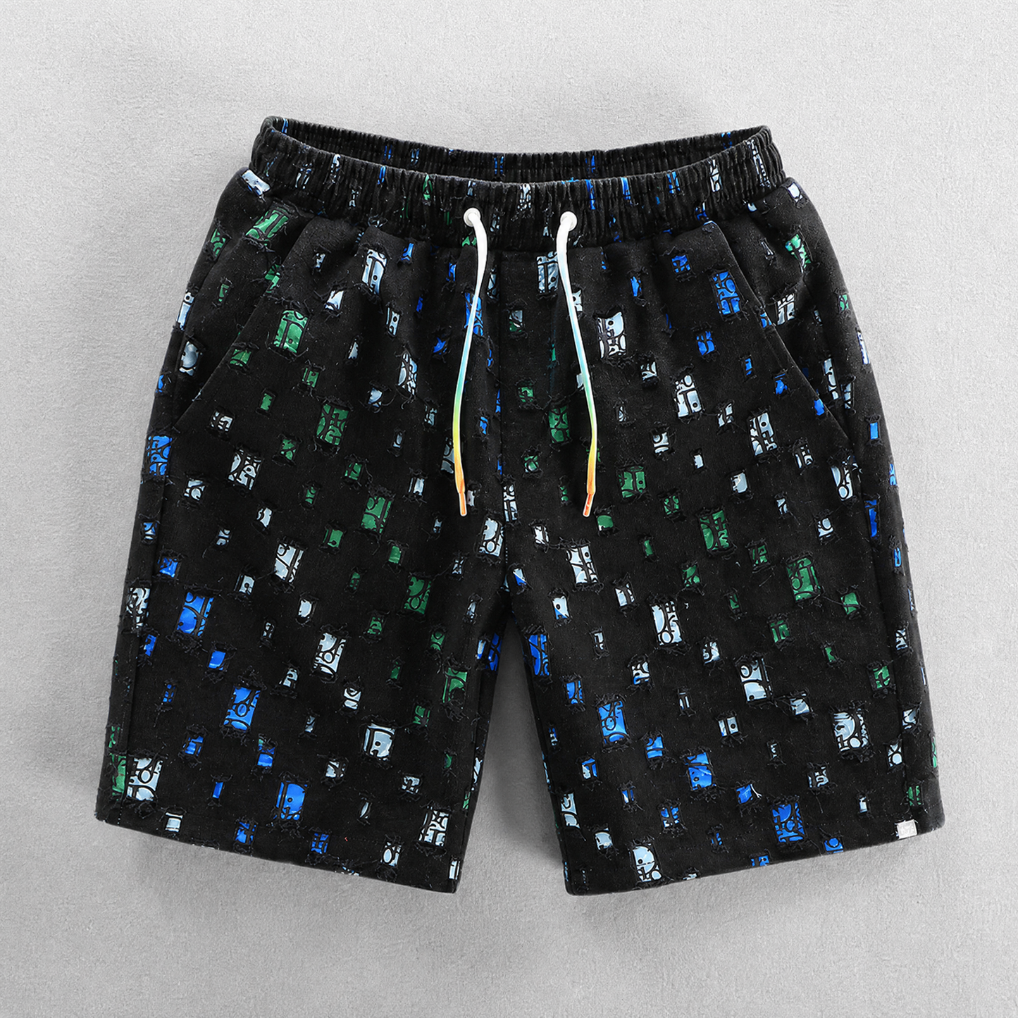 Men's Cotton Blend Drawstring Shorts – product view | Hensley London