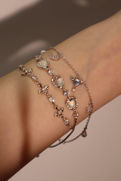 Men's and Women's Multi Diamond Cross Bracelet Silver Zirconia - 6