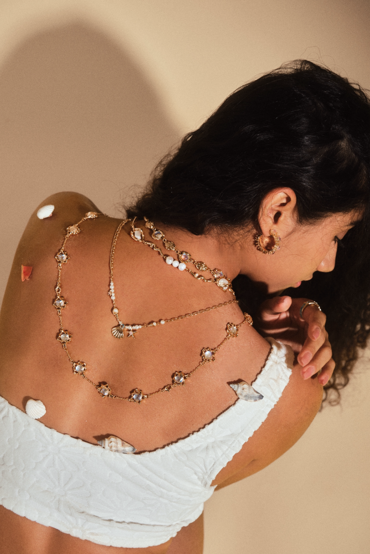 Unisex Multi-Wearing Moonstone Jewelry Set Silver Plated Adjustable - 2