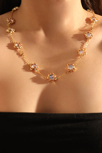 Unisex Multi-Wearing Moonstone Jewelry Set Silver Plated Adjustable - 5