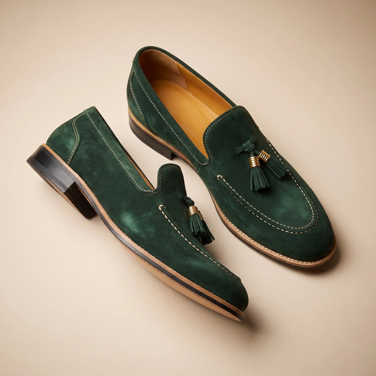Men's Tassel-Trim Loafers – product view | Hensley London