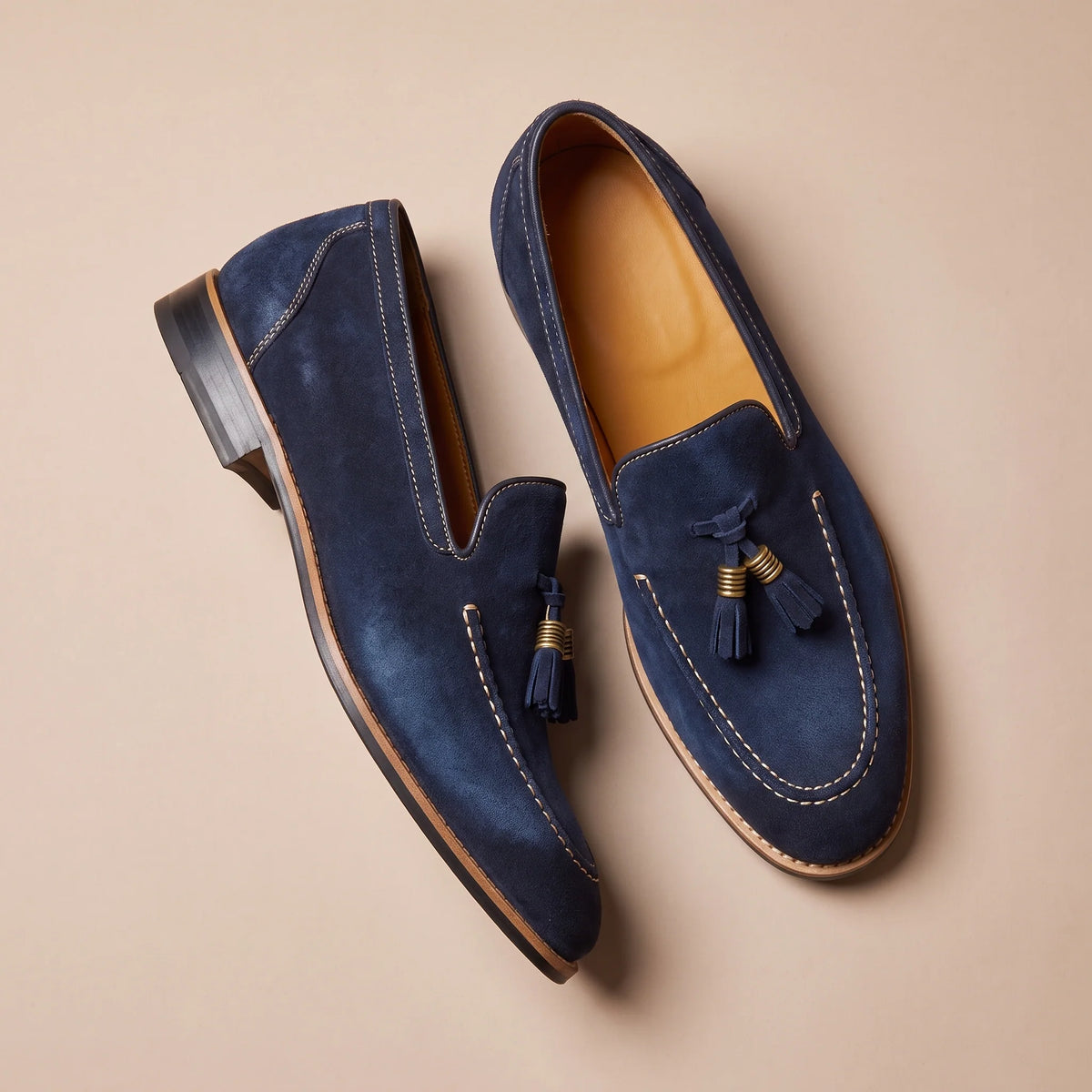 Men's Tassel-Trim Loafers – product view | Hensley London