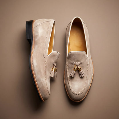 Men's Tassel-Trim Loafers – product view | Hensley London