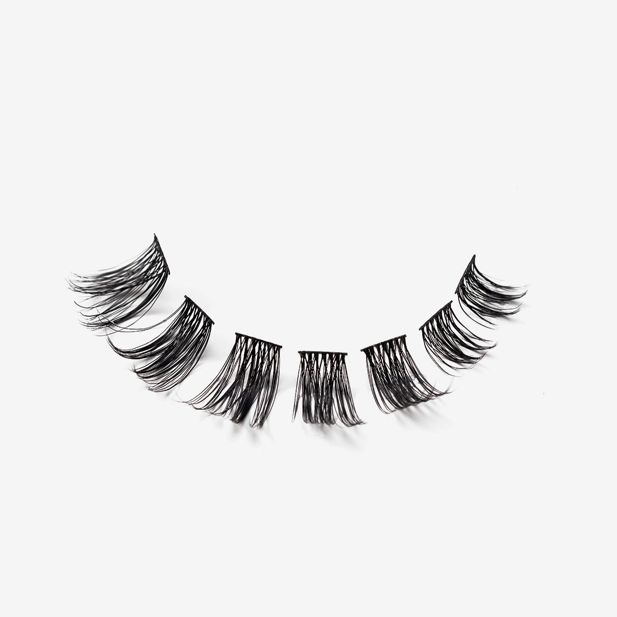 Natural False Eyelashes Kit Black PBT Lightweight 8-18mm Clusters - 1